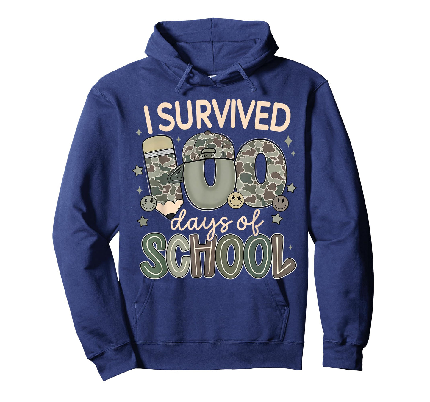 I Survived 100 Days of School Camouflage Student Teacher T-Shirt