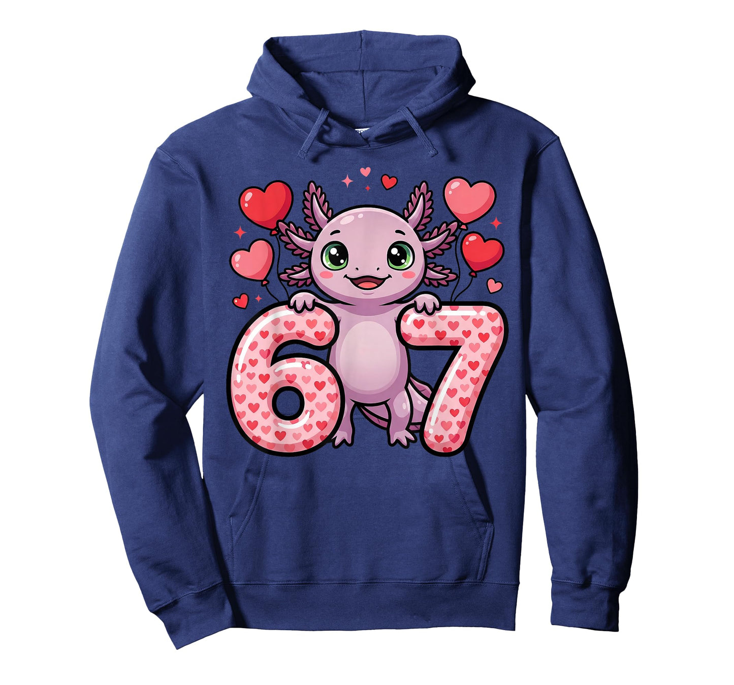 Cute 67 Heart Axolotl Love T-Shirt