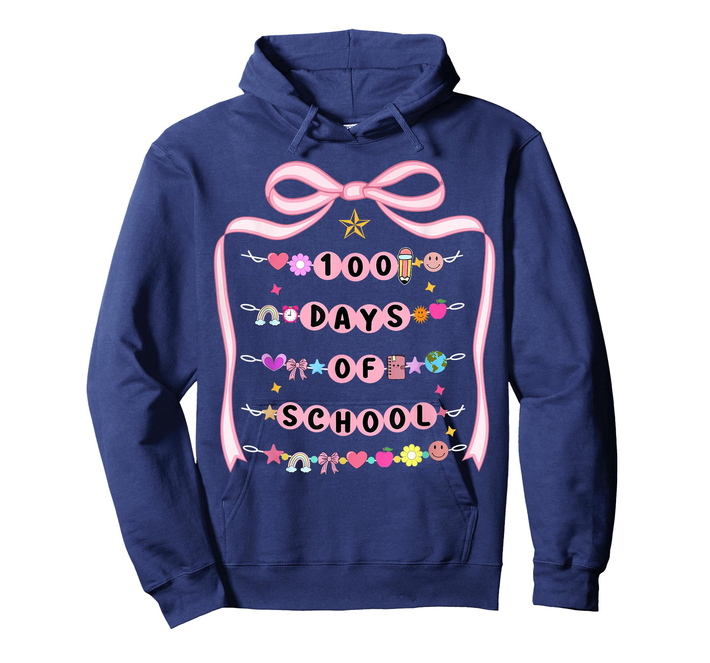100 Days of School Bracelets Coquette Bow Teacher Girls T-Shirt