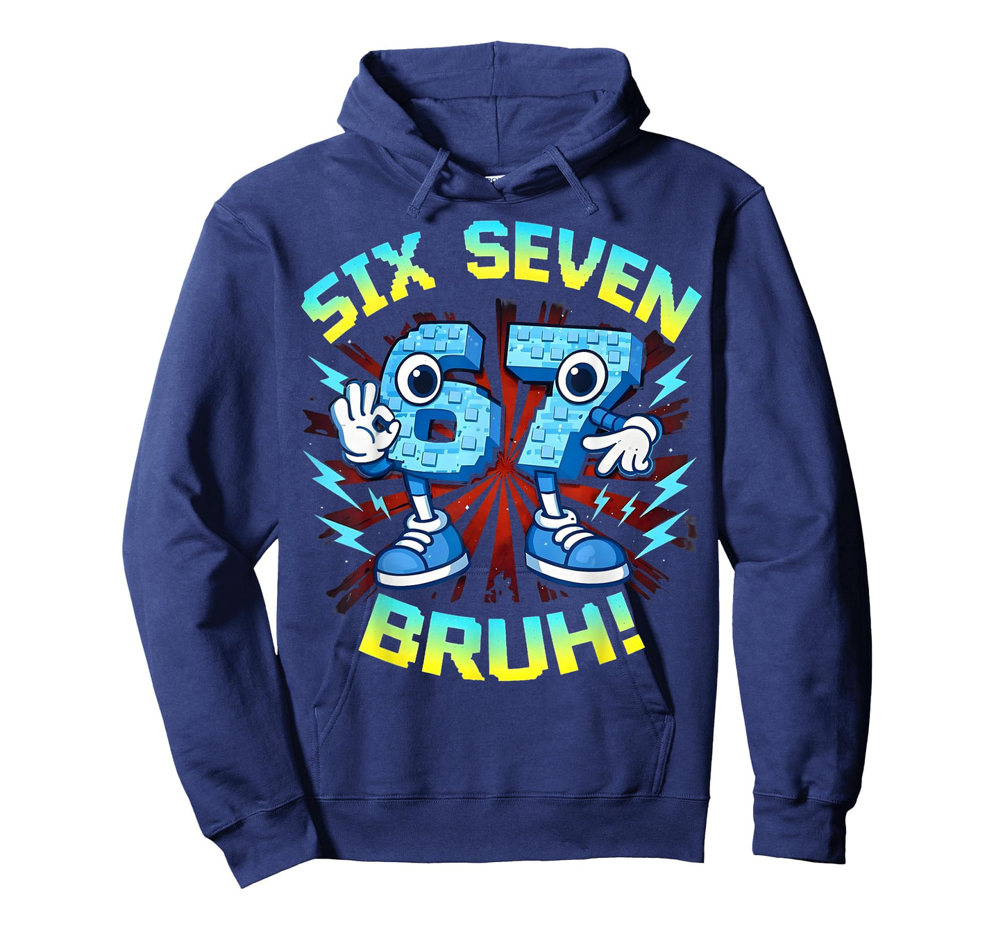 Funny Six Seven Bruh 67 Brainrot Meme Gifts for Boys Kids T-Shirt