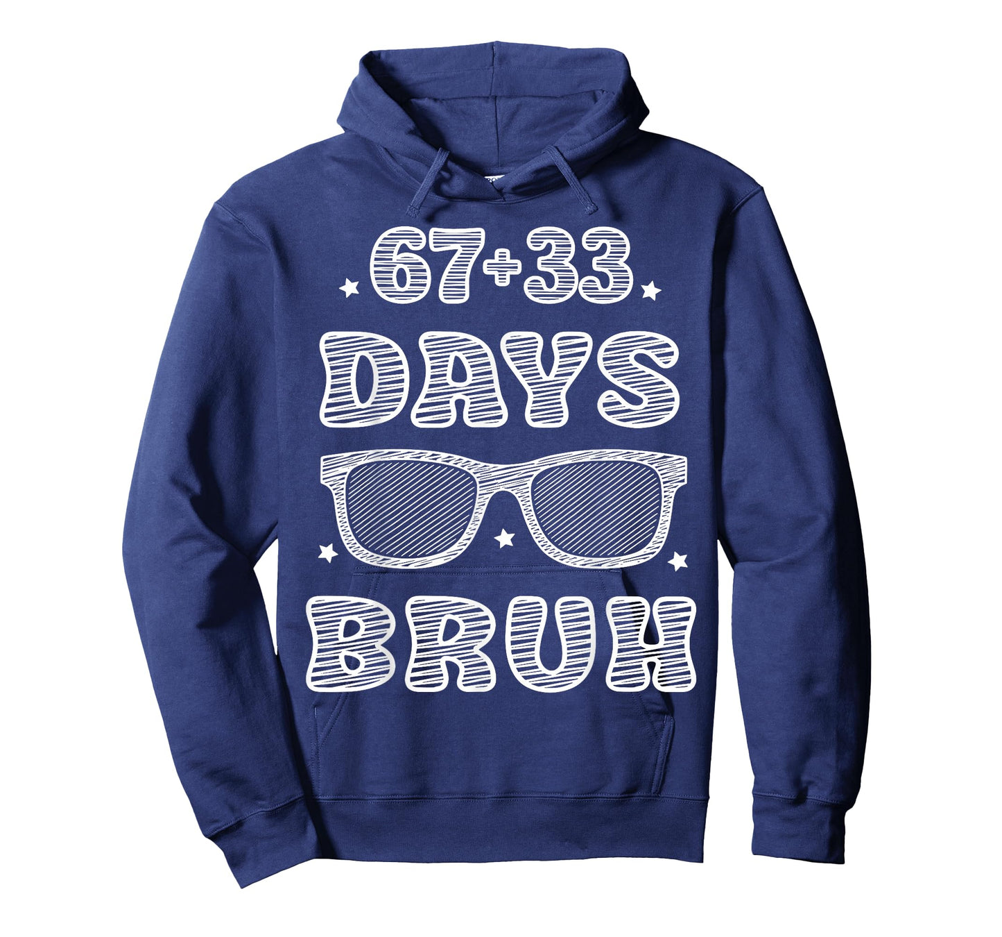 Funny 67 + 33 Days Bruh 100 Days of School Kids Boy Young T-Shirt
