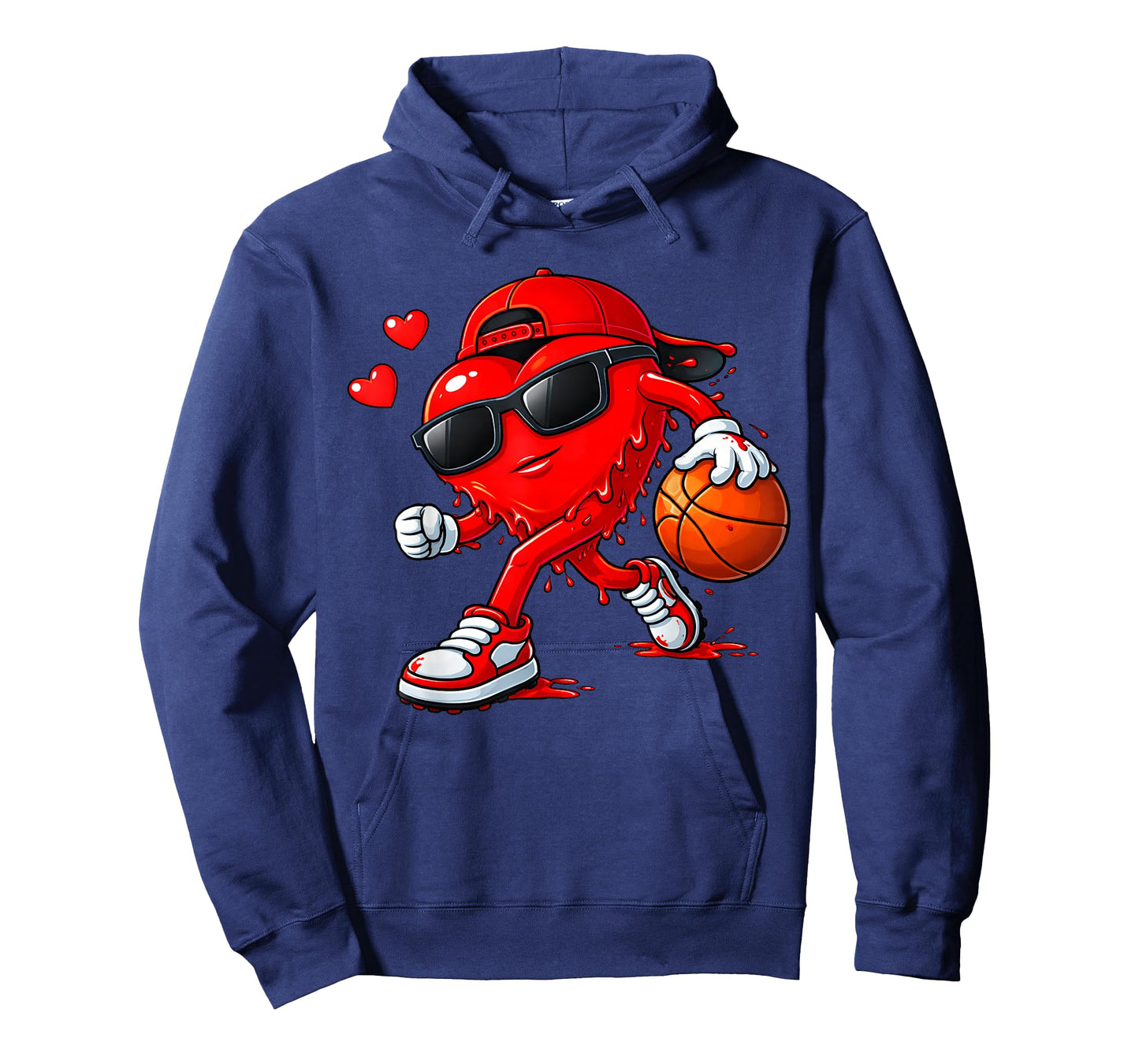 Valentine Basketball Heart Drip Sport Valentines Day Boys T-Shirt