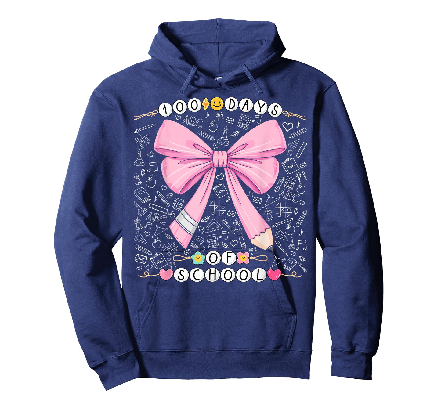 100 Days of School Girls Cute Pencil Coquette Bow Bracelet T-Shirt