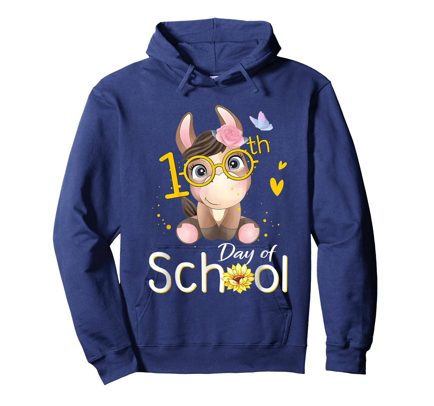 Cute 100 Days of School Happy 100th Day of School Horse T-Shirt