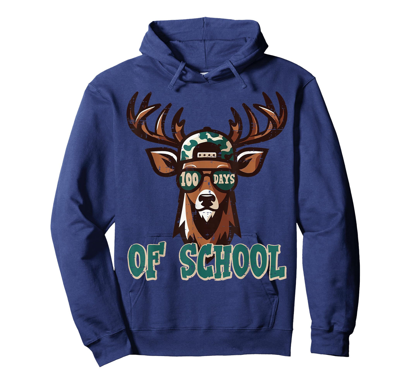 100 Days of School Deer Camo 100th Day Hunting Boys Kids Men T-Shirt