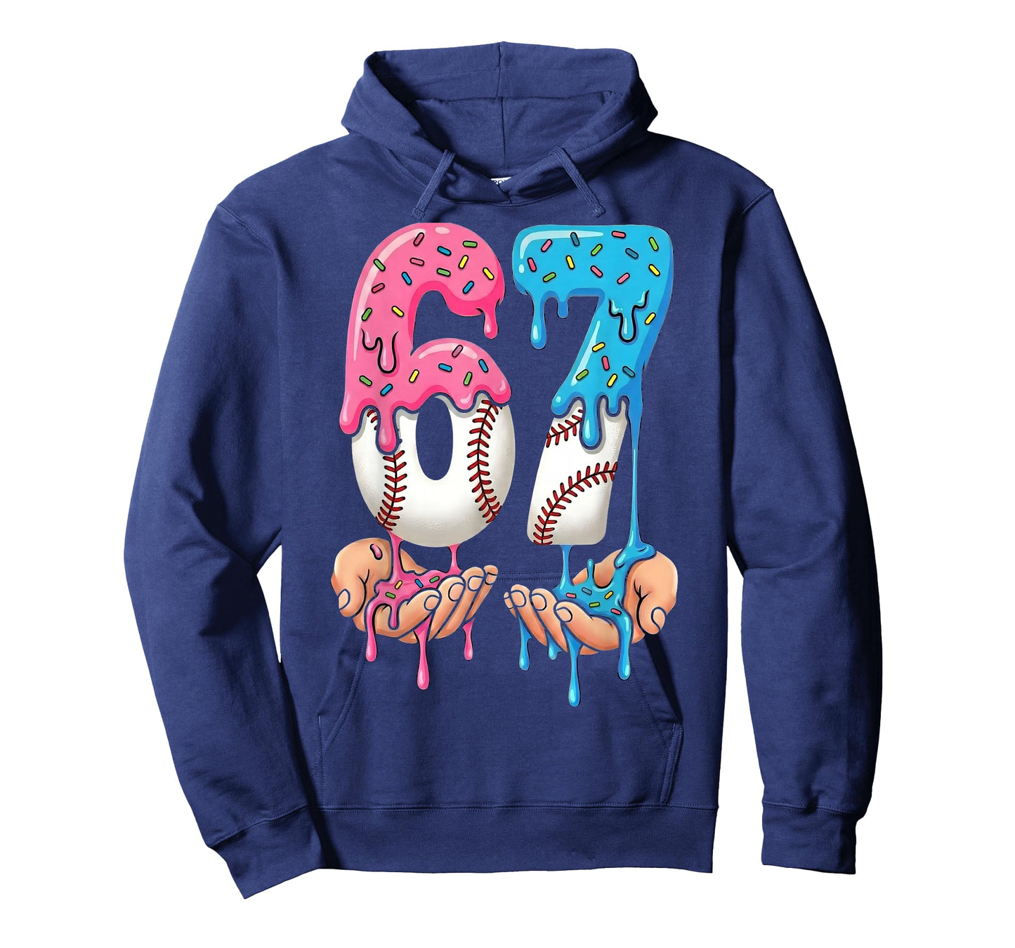 Baseball Ice Cream Drip 67 Hands Six Seven Boys T-Shirt