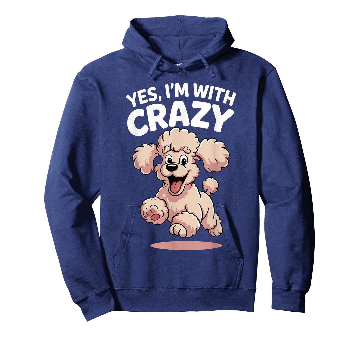 Yes I'm with Crazy Dog Smart Breed Funny Family Cute Poodle T-Shirt