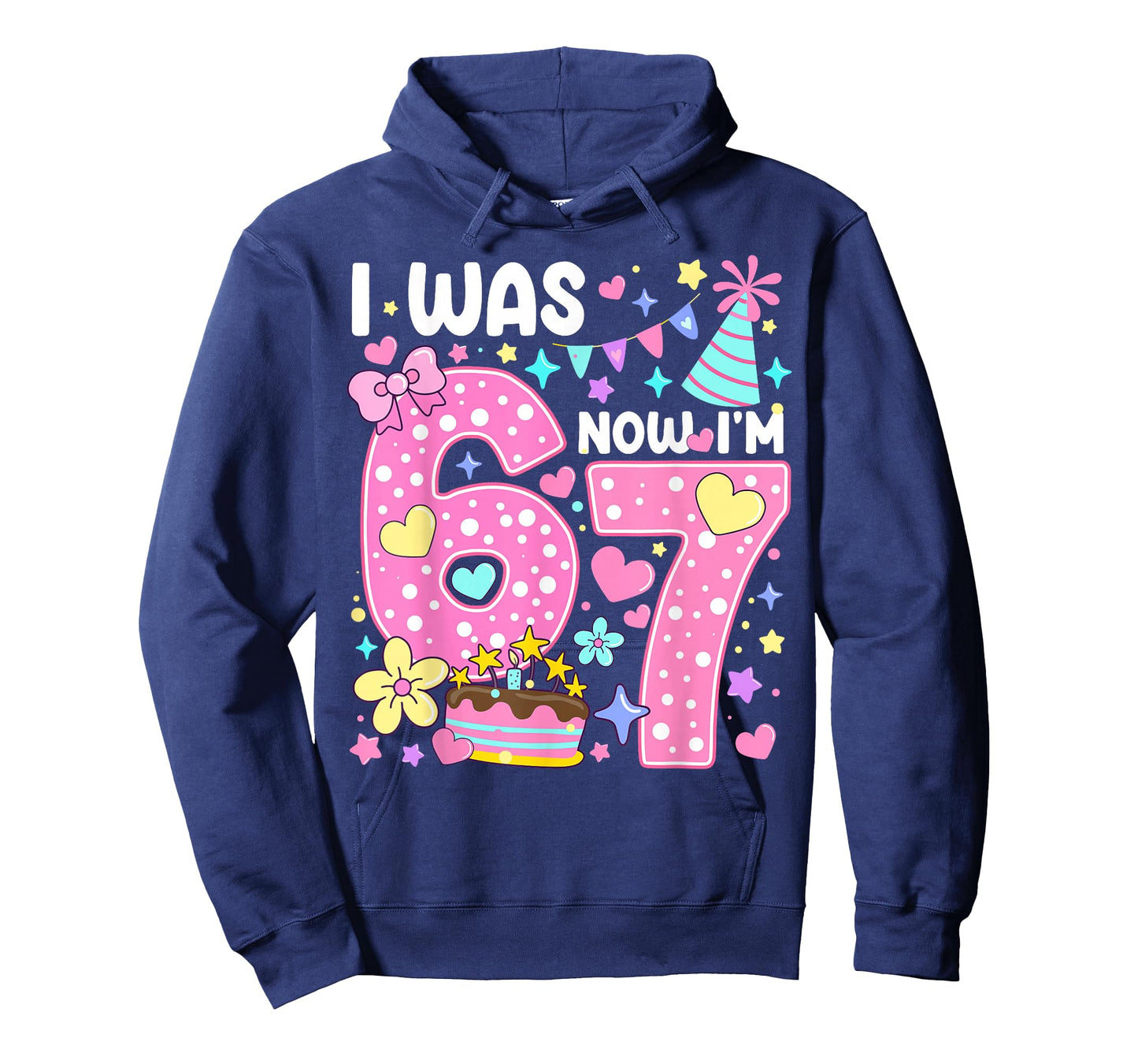 I was 6 Now I'm 7 Pink Polka Dot Seven Birthday Girl Party T-Shirt