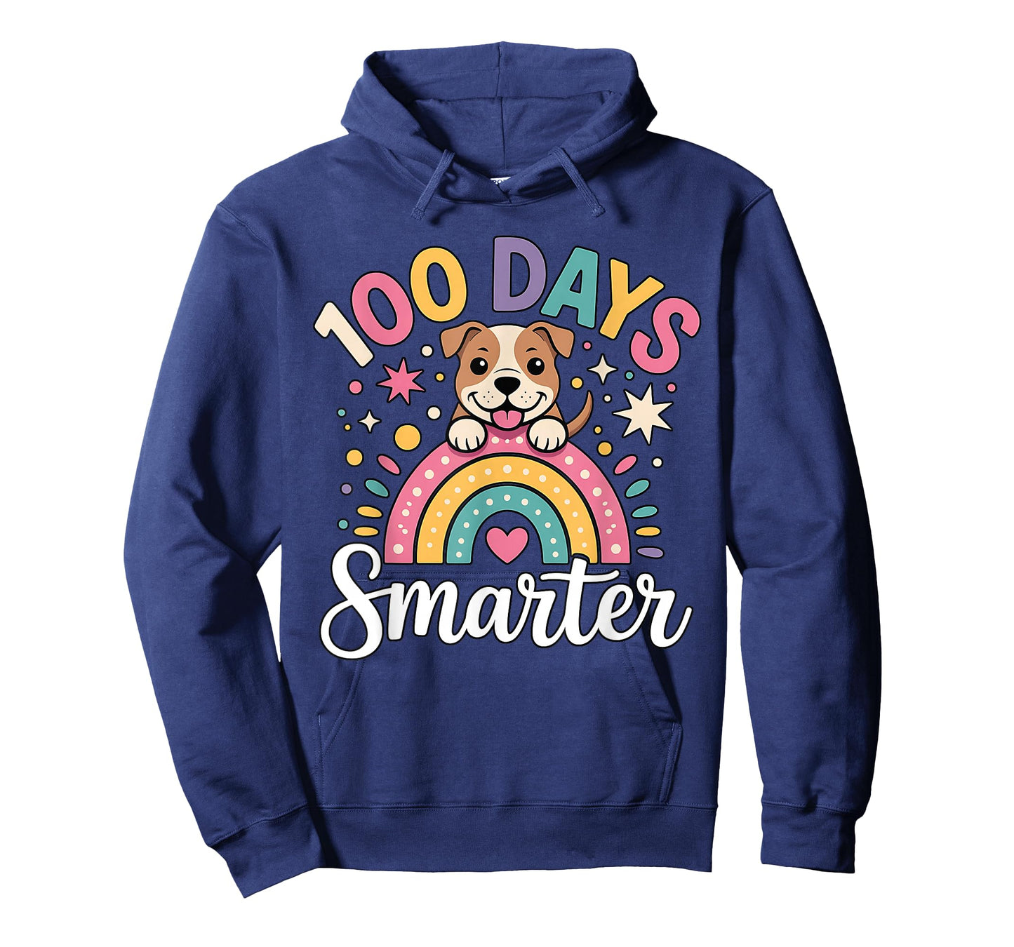 100 Days Smarter Pitbull Dog Rainbow 100th Day of School T-Shirt