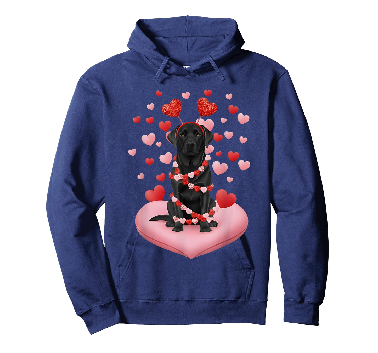 Labrador Retriever Valentines Day Dog Black Lab Hearts T-Shirt