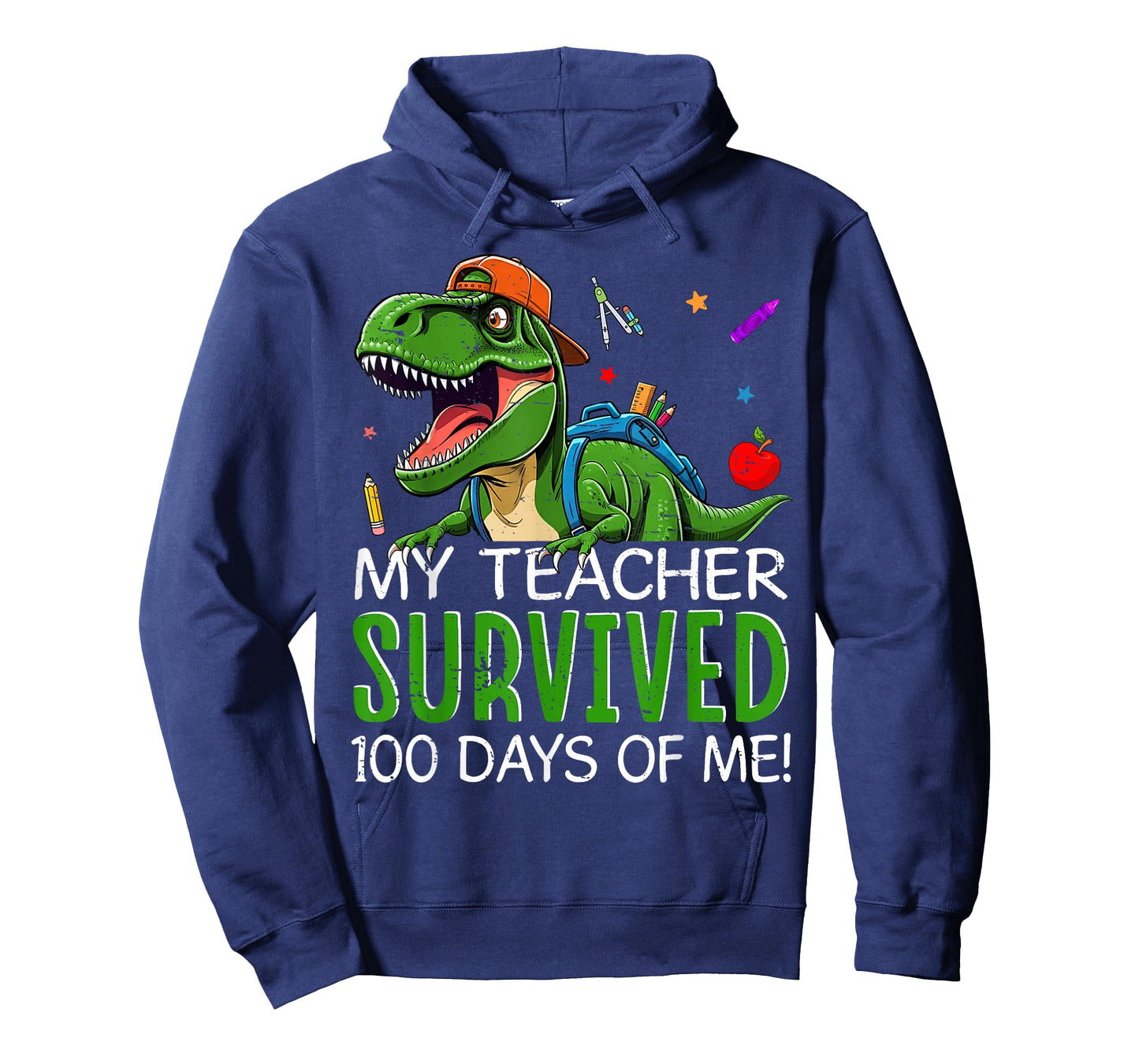 100th Day of School Dino Kids Happy 100 Days Dinosaur T Rex T-Shirt