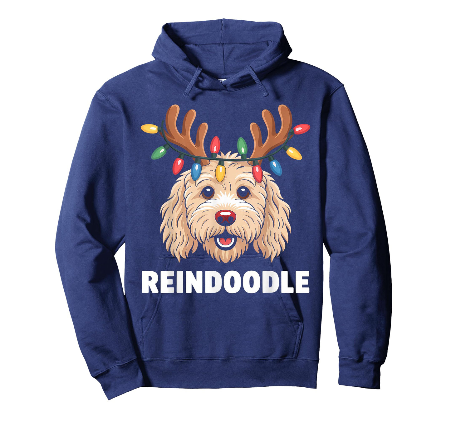 Reindoodle Cute Doodle Dog Christmas T-Shirt
