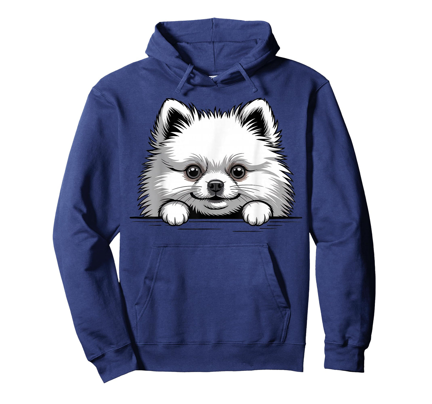 White Pomeranian Funny Peeking Pocket Puppy Dog Lover T-Shirt