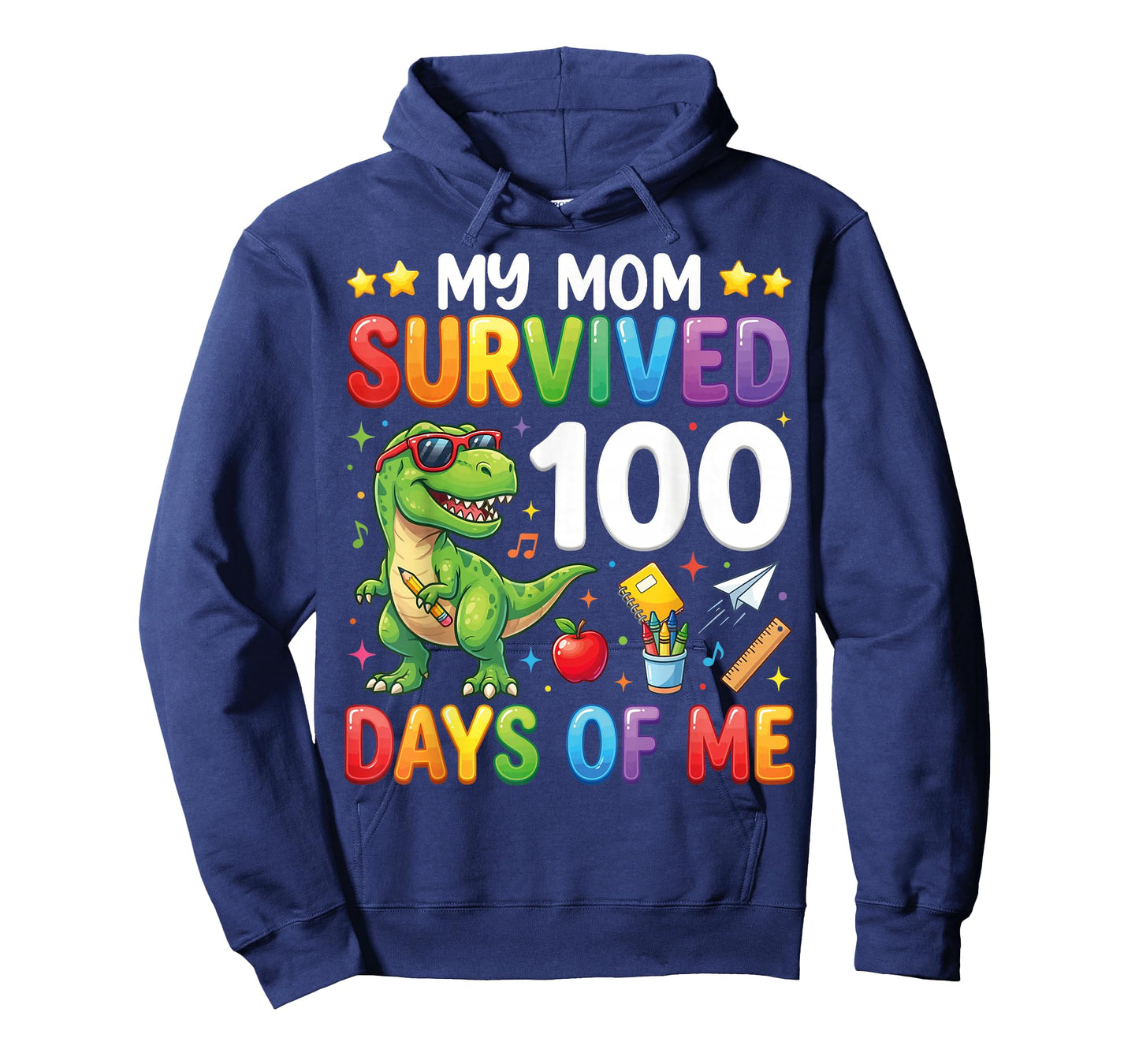My Mom Survived 100 Days of Me T-Rex Dinosaur Boys Kids T-Shirt