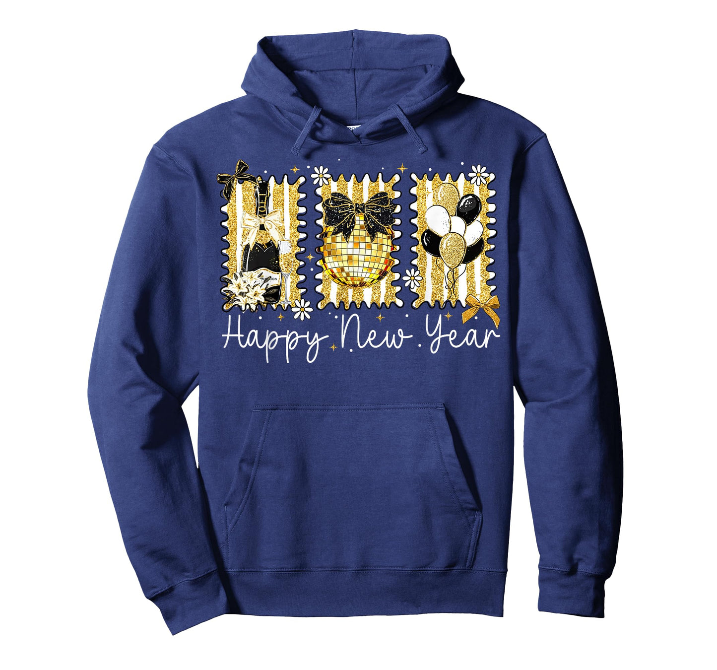 Preppy Happy New Year Disco Ball Champagne Coquette Bow T-Shirt