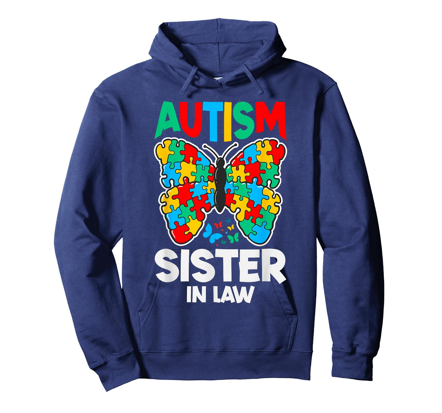 Autism Sister-in-Law Butterfly Awareness Puzzle Piece Ribbon T-Shirt