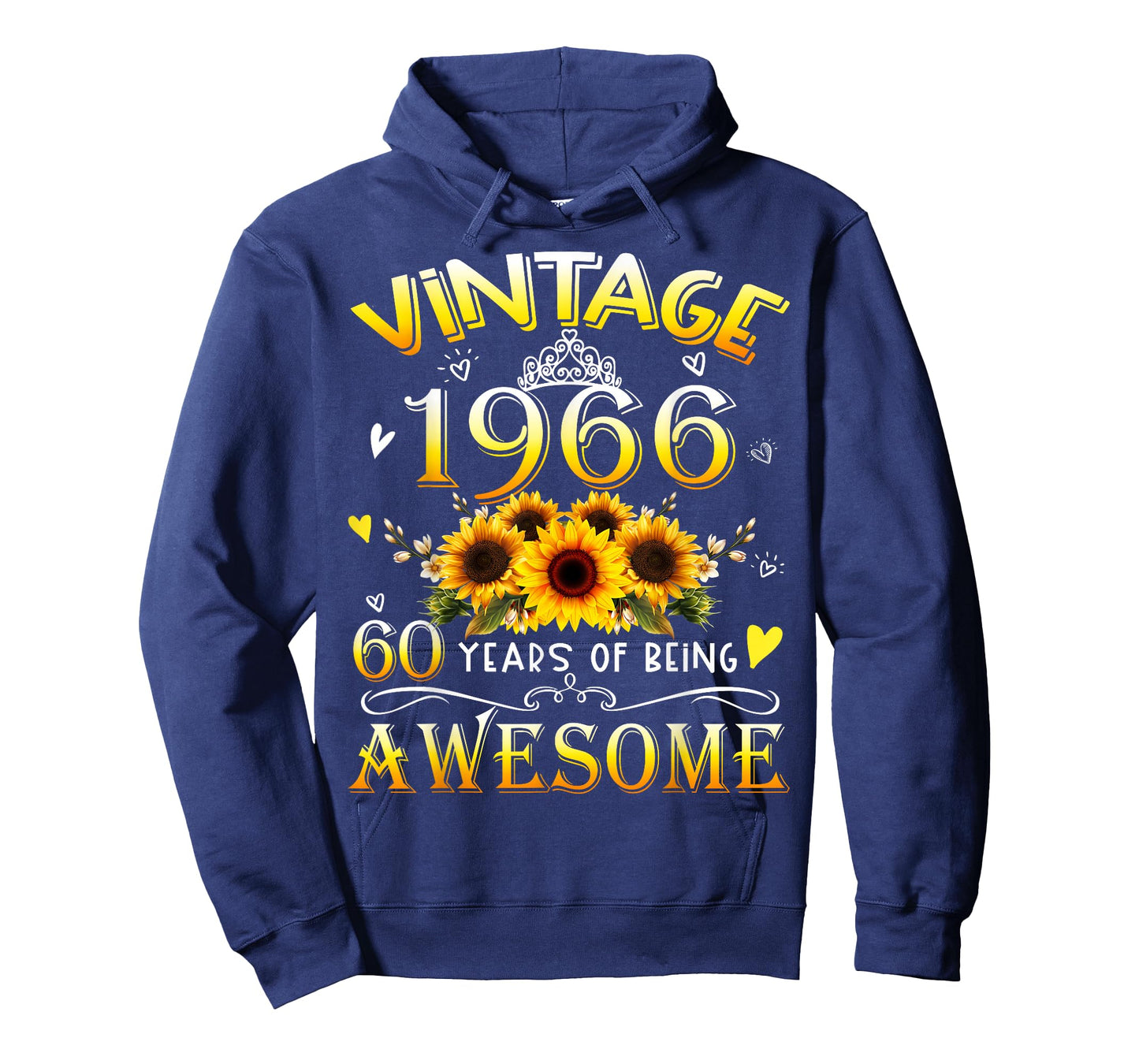 Vintage 1966 Sunflower 60th B-Day 60 Years of Being Awesome T-Shirt