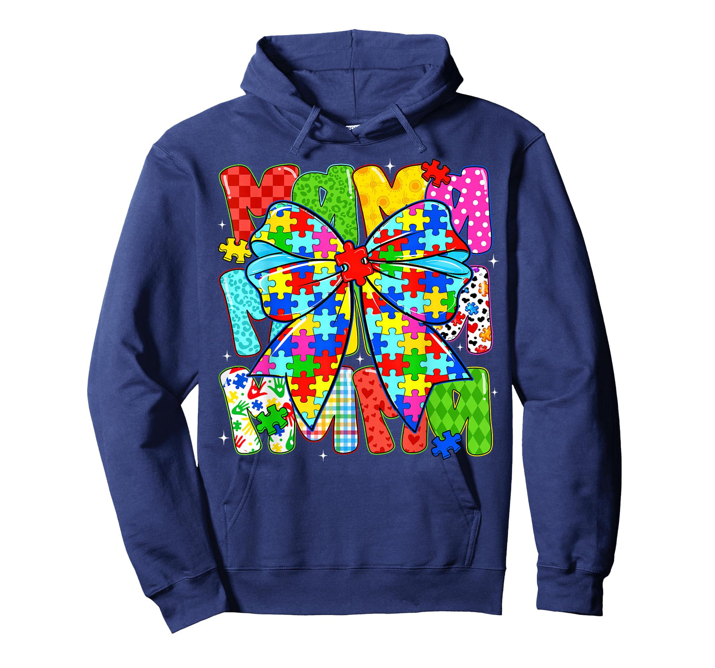 Autism Awareness Mama Puzzle Piece Coquette Bow Ribbon Women T-Shirt