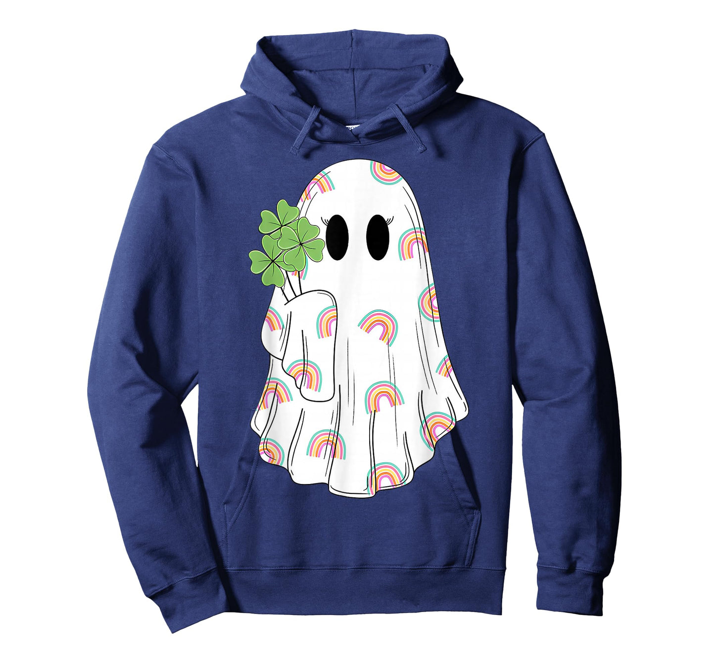 Spooky Ghost St. Patrick's Day Clover Irish Woman Outfit T-Shirt