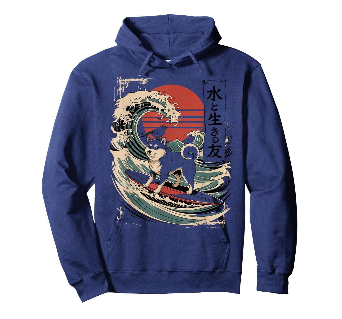 Shiba Inu Surfing Blue Wave Men Women T-Shirt T-Shirt