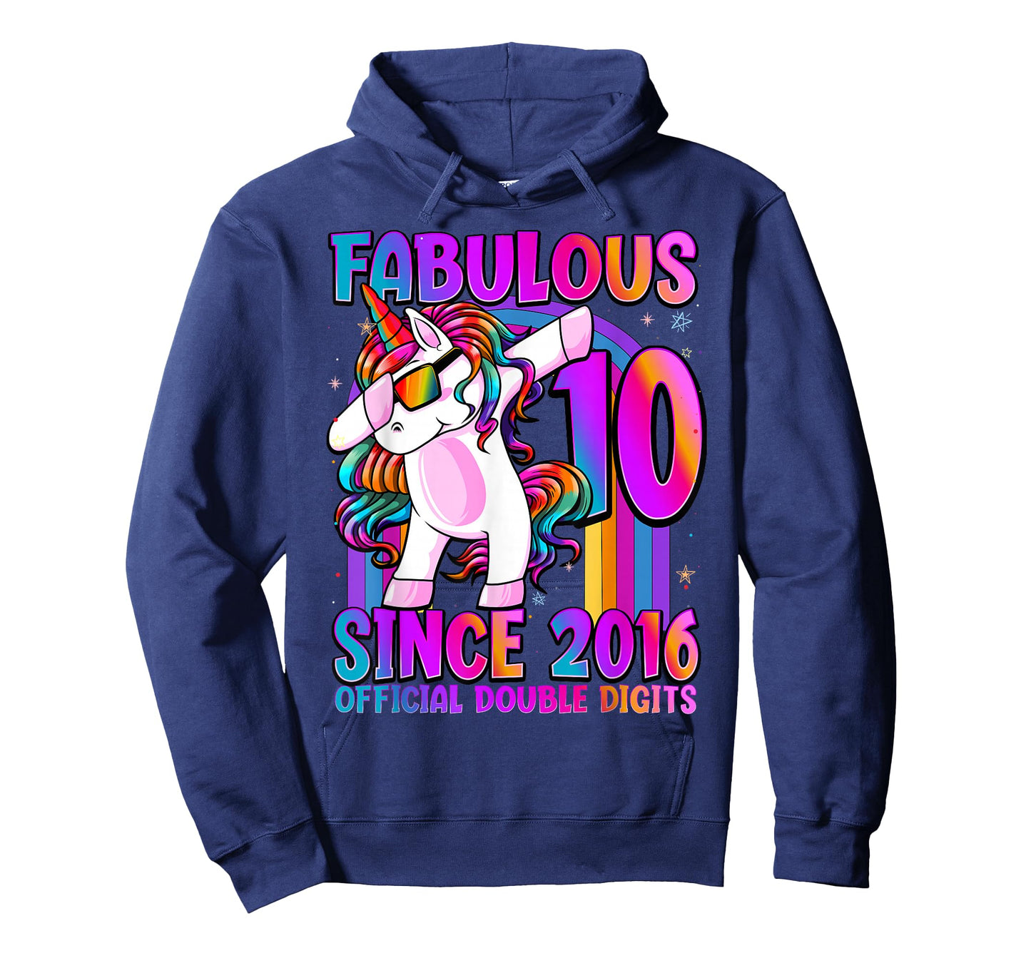 10 Year Old Girl Awesome Since 2016 Unicorn 10th Birthday T-Shirt