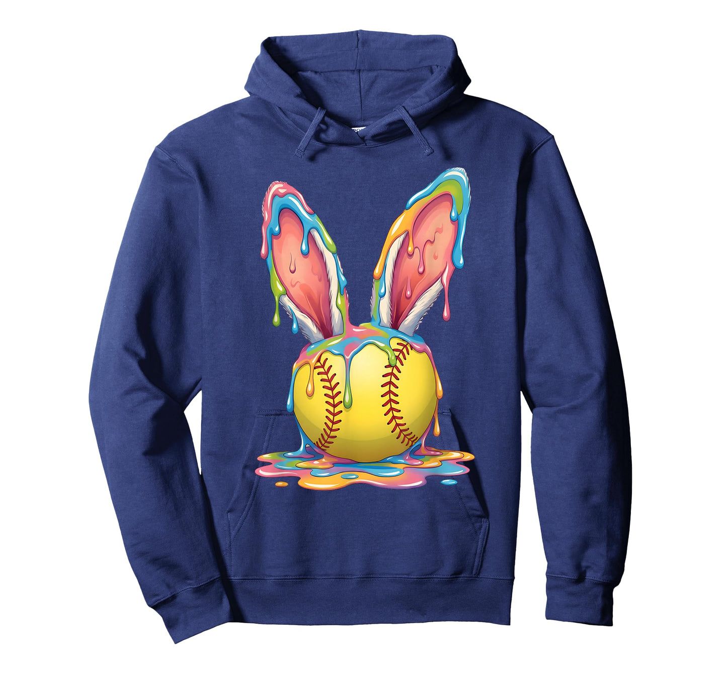 Easter Bunny Softball Ice Cream Drip T-Shirt