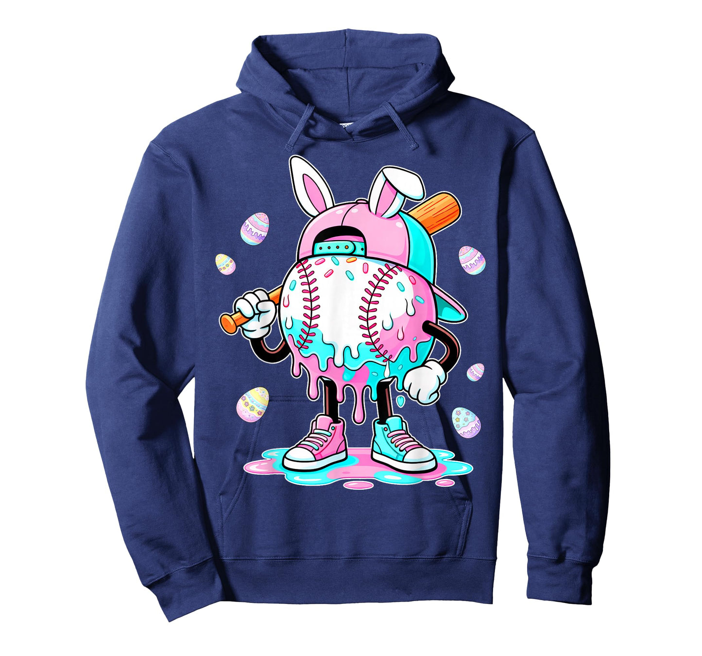 Dripping Drip Tie Dye Baseball Easter Bunny Men Boy Kid T-Shirt