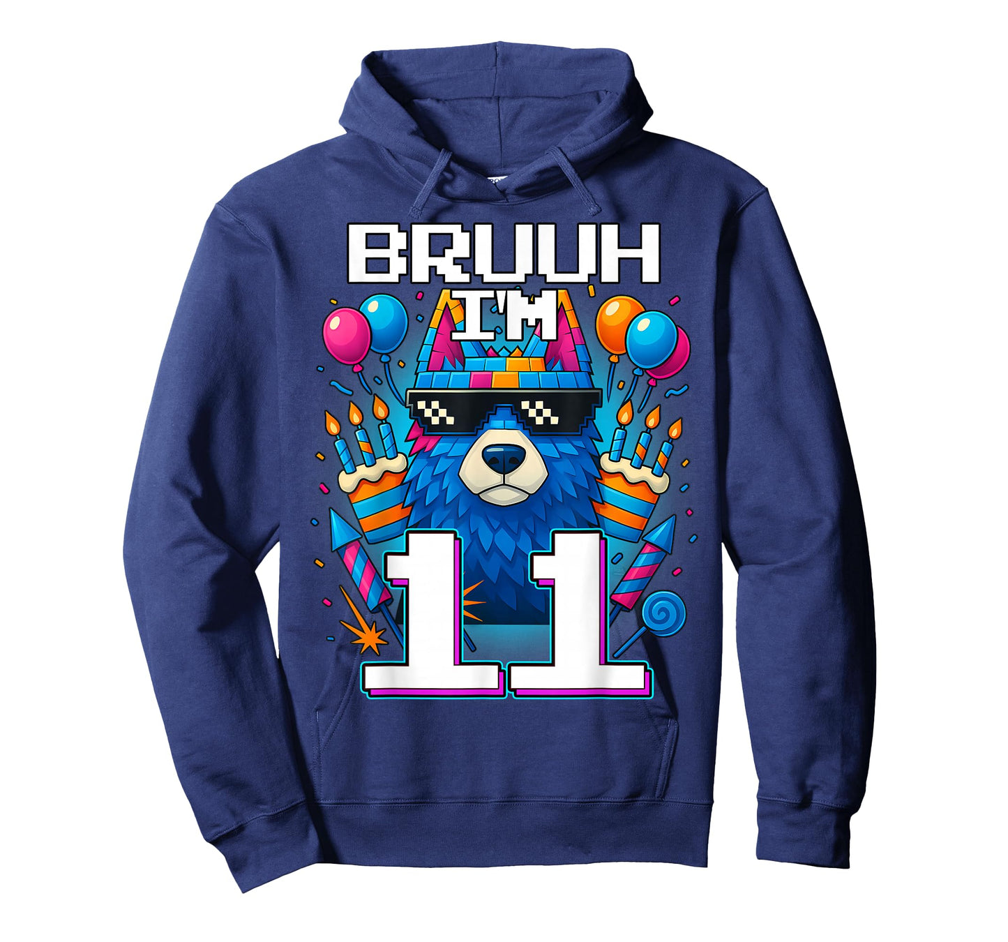 Bruh I'm 11 Years Old 11th Birthday Wolf Boy Family Party T-Shirt
