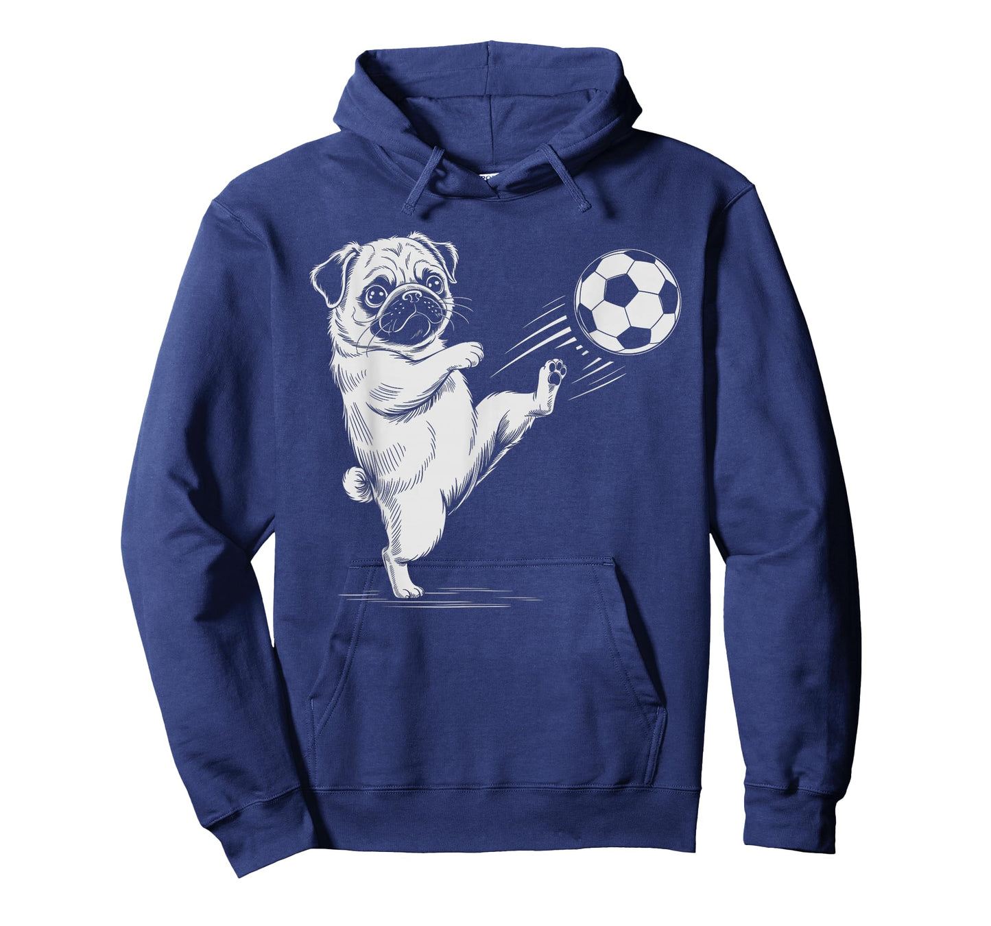 Funny Soccer Pug Ball Scoring Dog Kids Score Game Mom Cleats T-Shirt