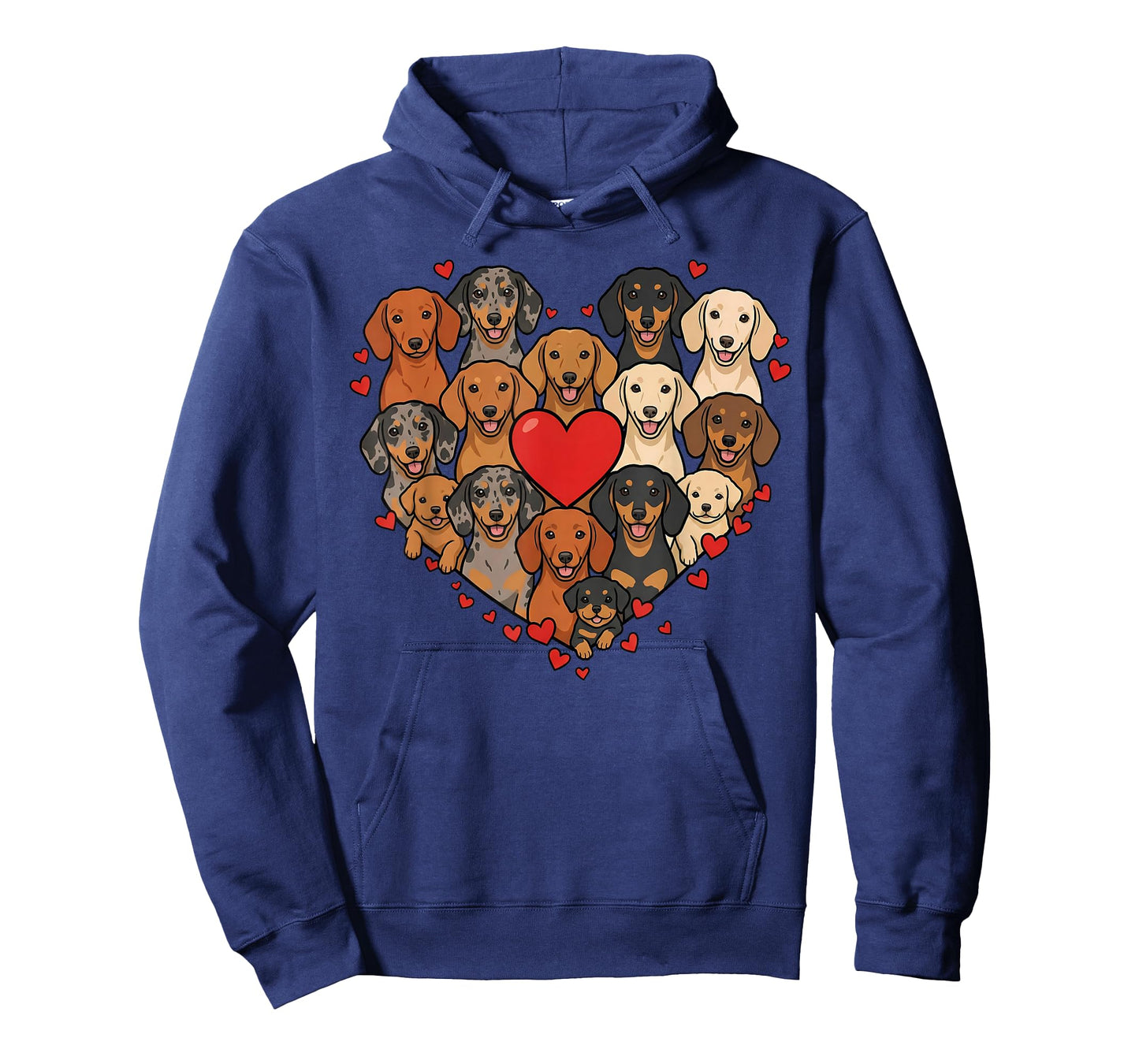 Cute Dachshund Heart Love Dog Lover Pet Mom Dad Valentine T-Shirt