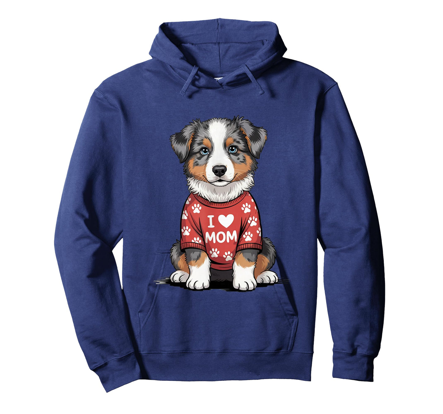 Womens I Love Mom Australian Shepherd T-Shirt Aussie Dog Mom T-Shirt