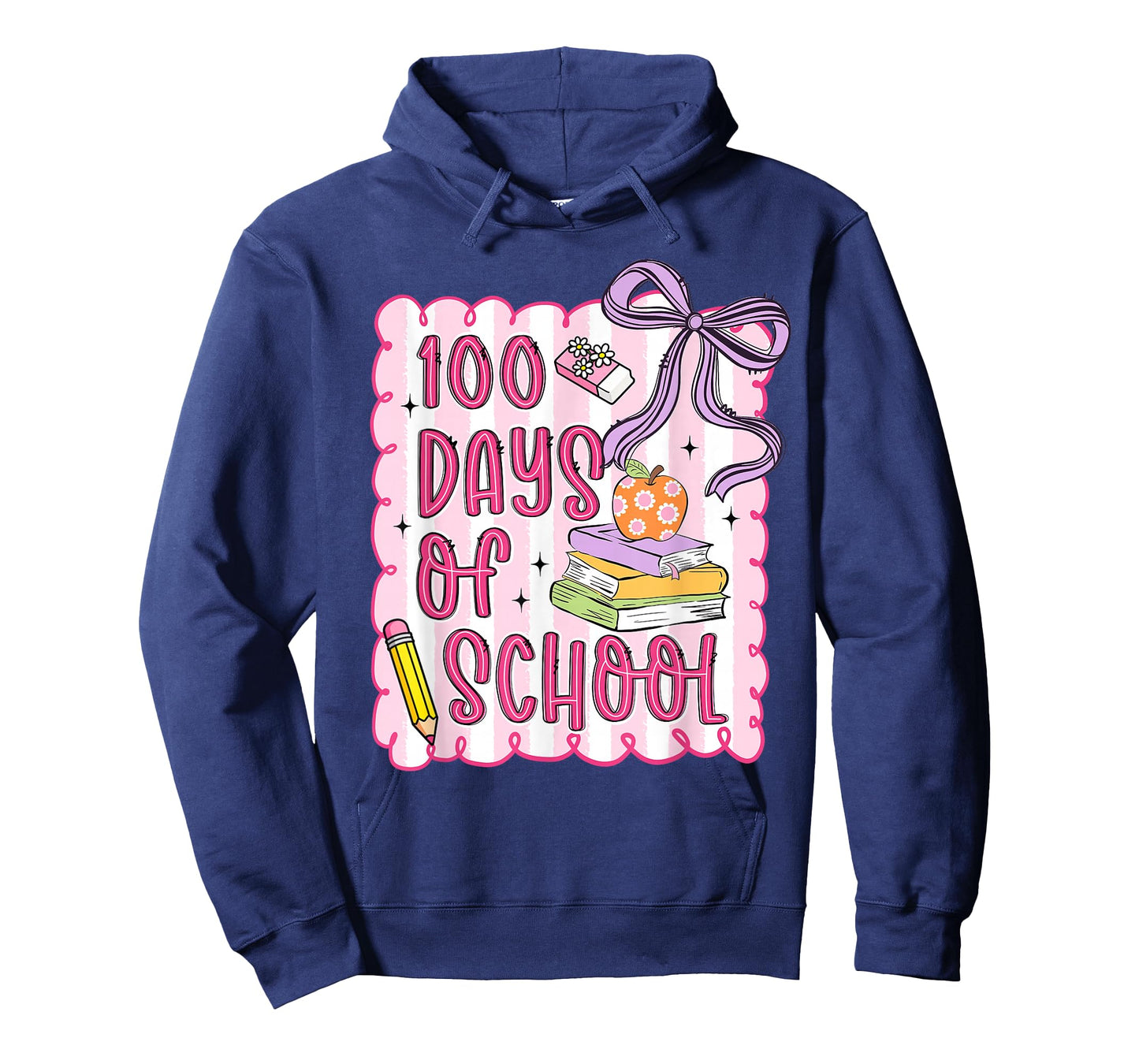 Preppy 100 Days of School Coquette Bow Pencil Teacher Girl T-Shirt