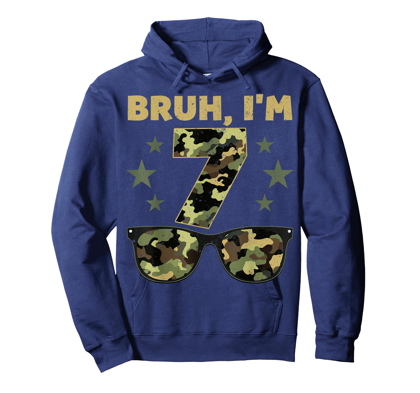 Bruh I'm 7 Years Old 7th Birthday Retro Camo Sunglasses T-Shirt