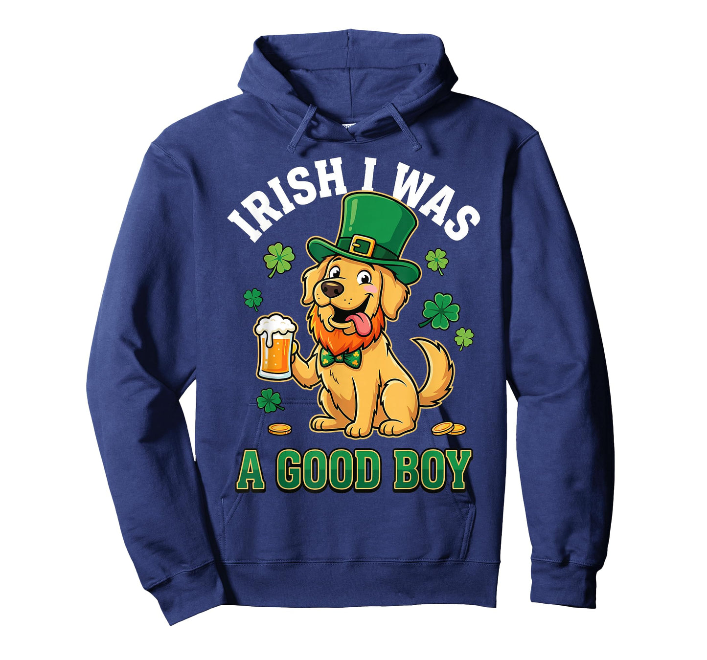 Funny St Patricks Day Golden Retriever Dog Irish Shamrock T-Shirt