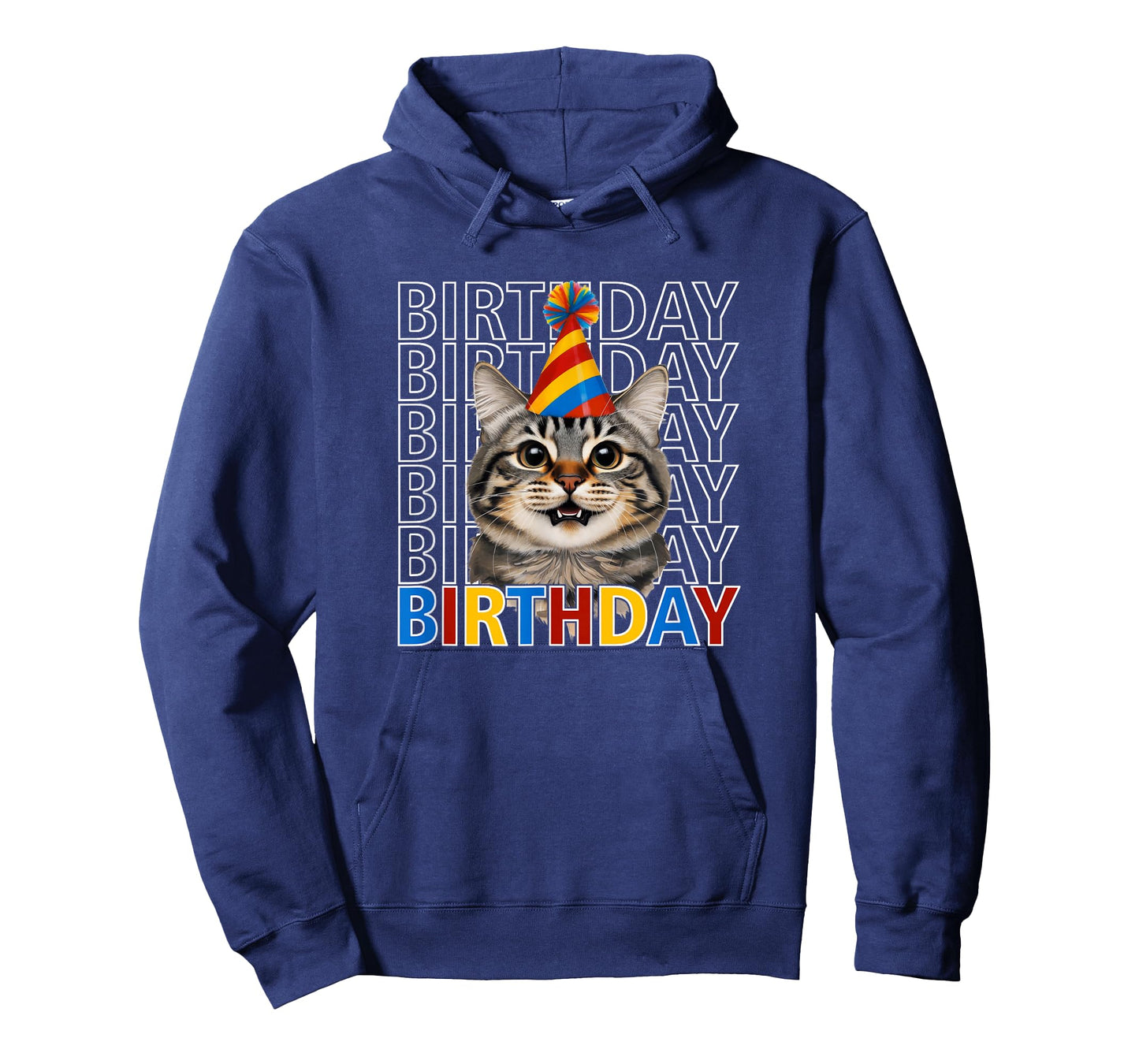 Cute Birthday Cat - Kitty Wearing a Party Hat T-Shirt