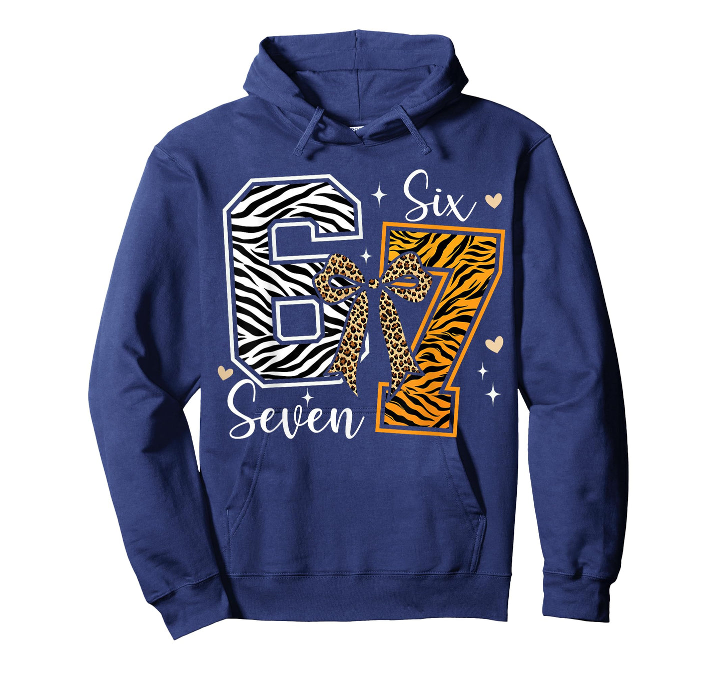 Girls Animal Print Clothes Six Seven Kids 67 Meme Zoo T-Shirt