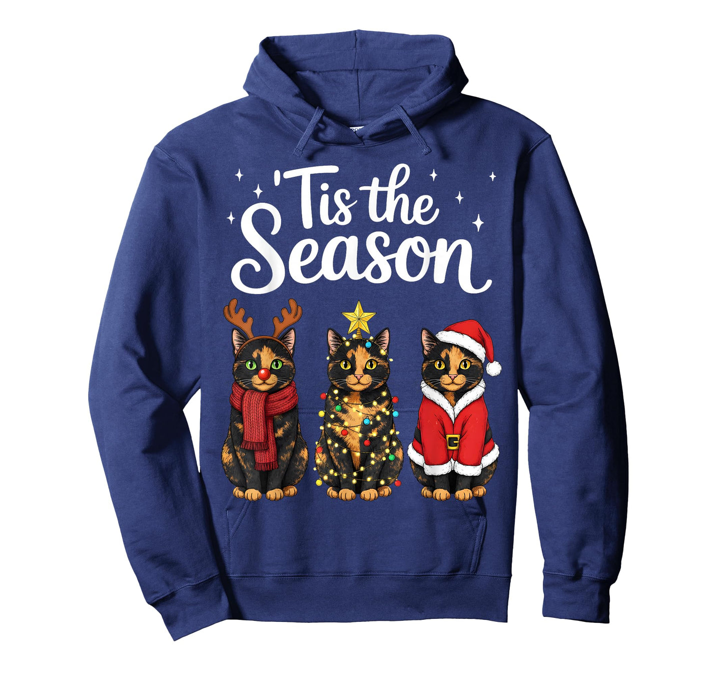 Tis The Season Tortoiseshell Cat Christmas Santa T-Shirt
