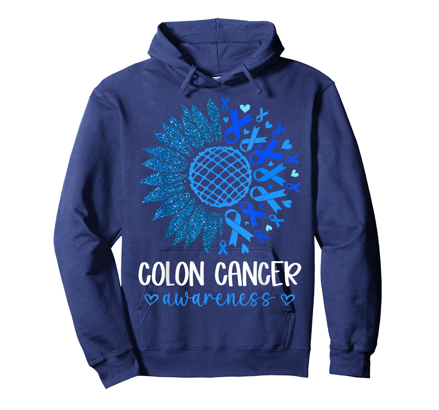 Blue Ribbon Sunflower Colorectal Colon Cancer Awareness T-Shirt