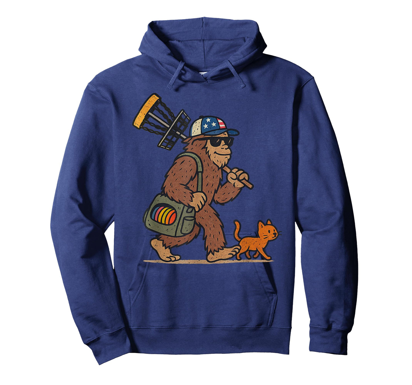 Sasquatch Disc Golfer Funny Cat Disc Golf T-Shirt
