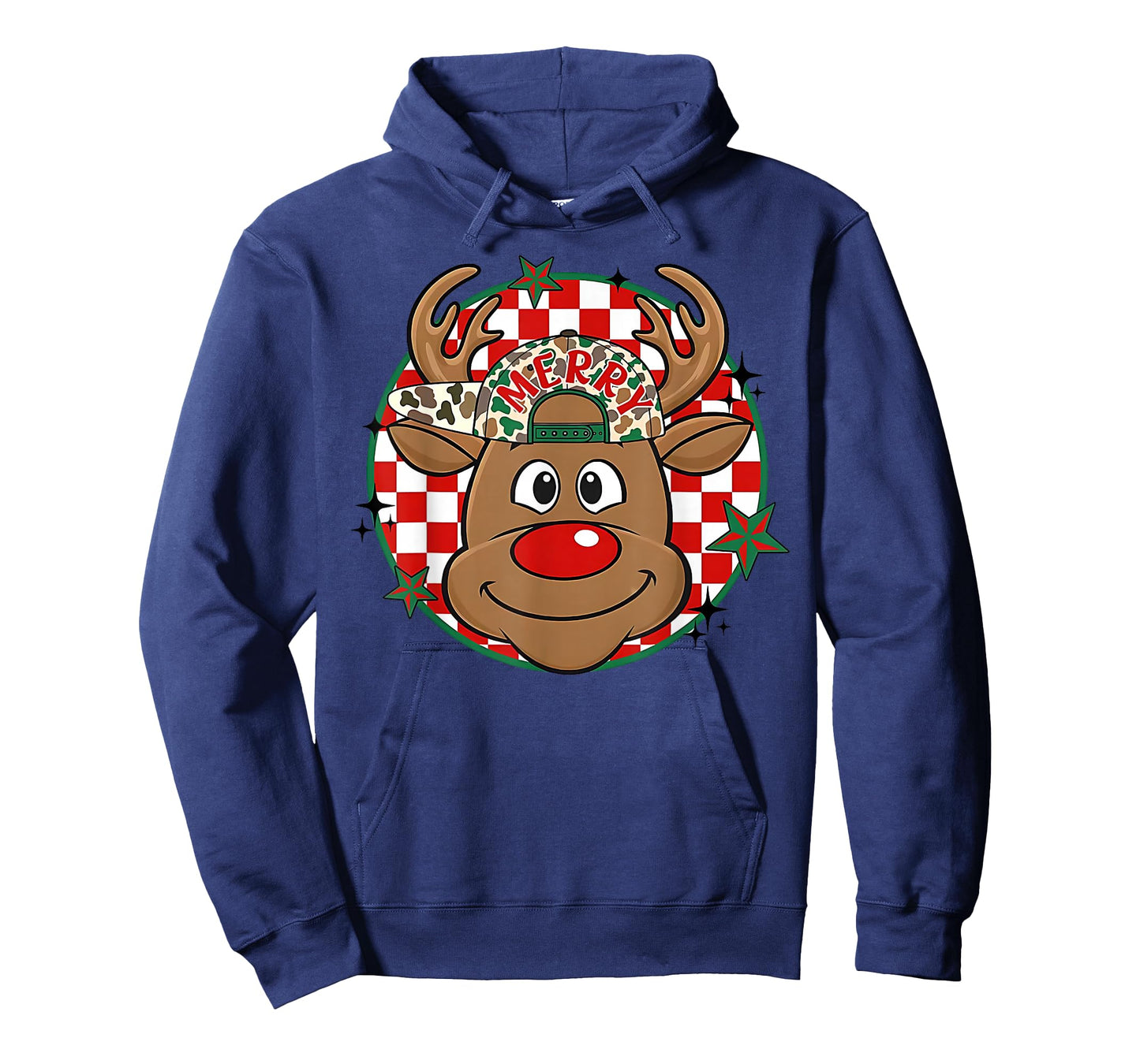 Reindeer Rudolph Merry Christmas Xmas Holiday Boys Camo T-Shirt