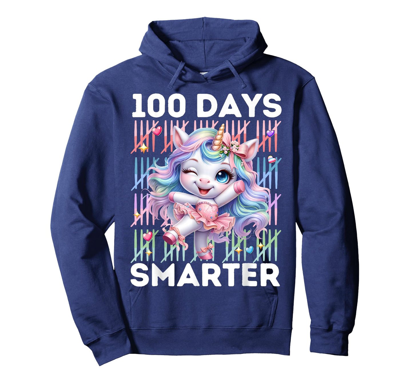 100 Days Smarter Kids 100th Day of School Unicorn Ballet T-Shirt