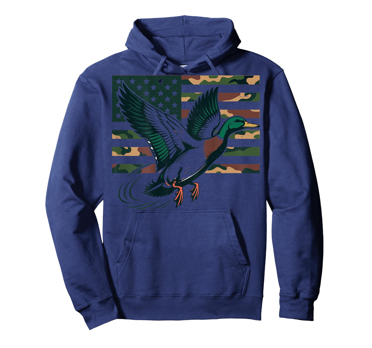 Youth Camo Mallard Duck Hunting Camouflage American Flag Kid T-Shirt
