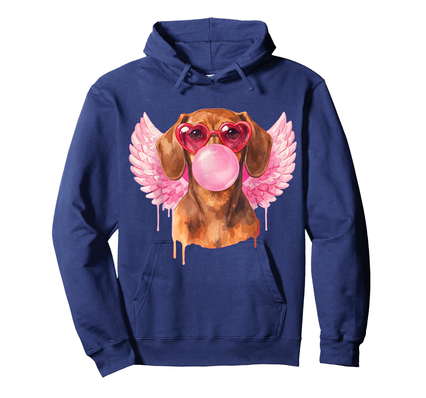 Retro Cupid Valentine Dog Love Hearts Cute Dachshund T-Shirt