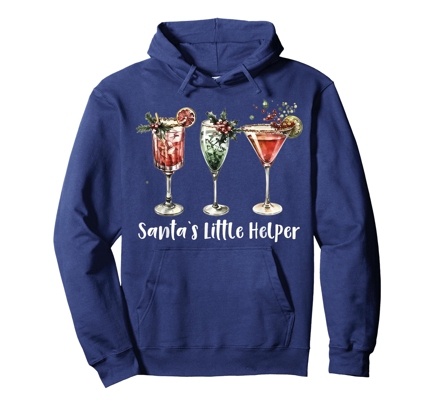 Retro Funny Santa's Little Helper Martini Merry Christmas T-Shirt