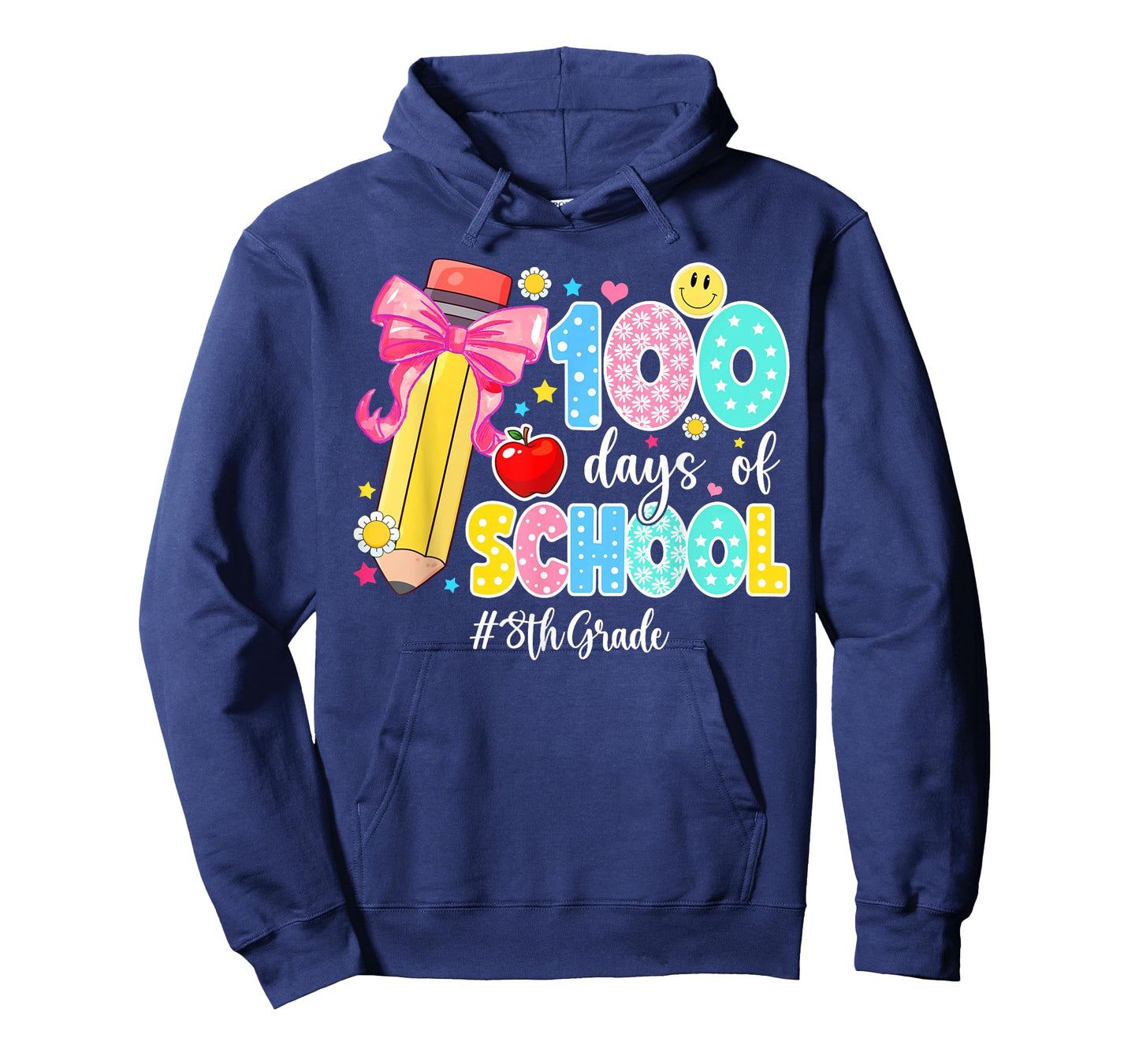 100 Days of School Preppy 100th Day of School 8th Grade T-Shirt