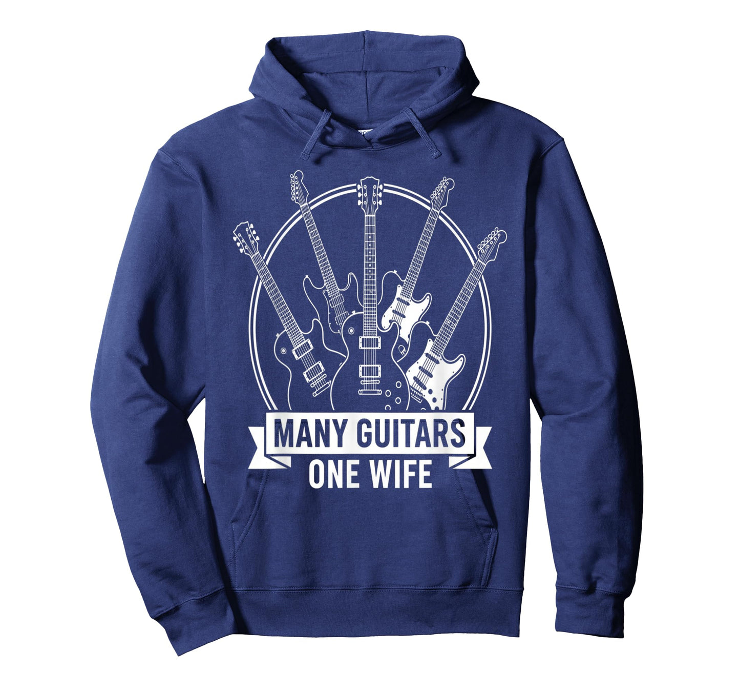 Many Guitars One Wife Funny Musician Guitarist Humor Design T-Shirt