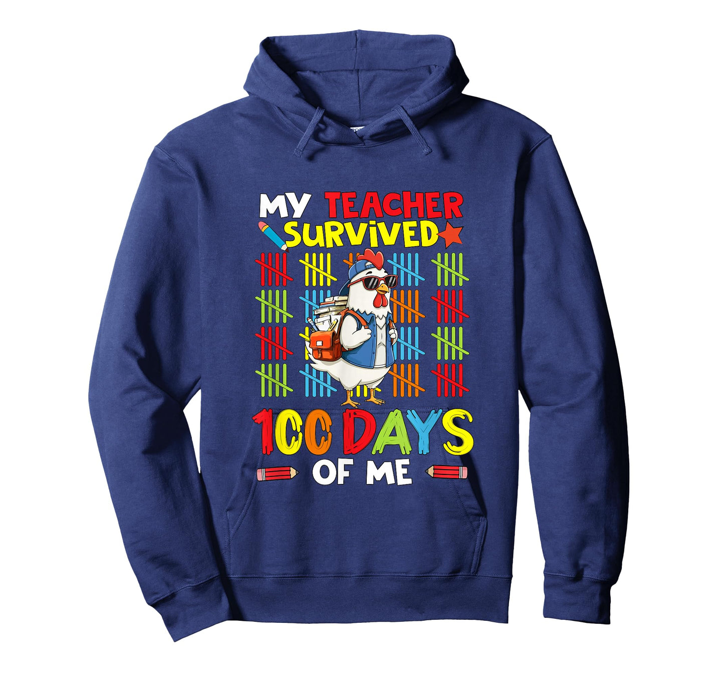 My Teacher Survived 100 Days of Me 100th Day School Chicken T-Shirt