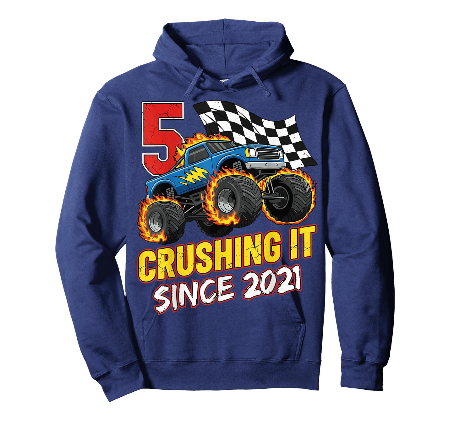 Birthday Monster Truck 5 Year Old Boys 5th Party Born 2021 T-Shirt