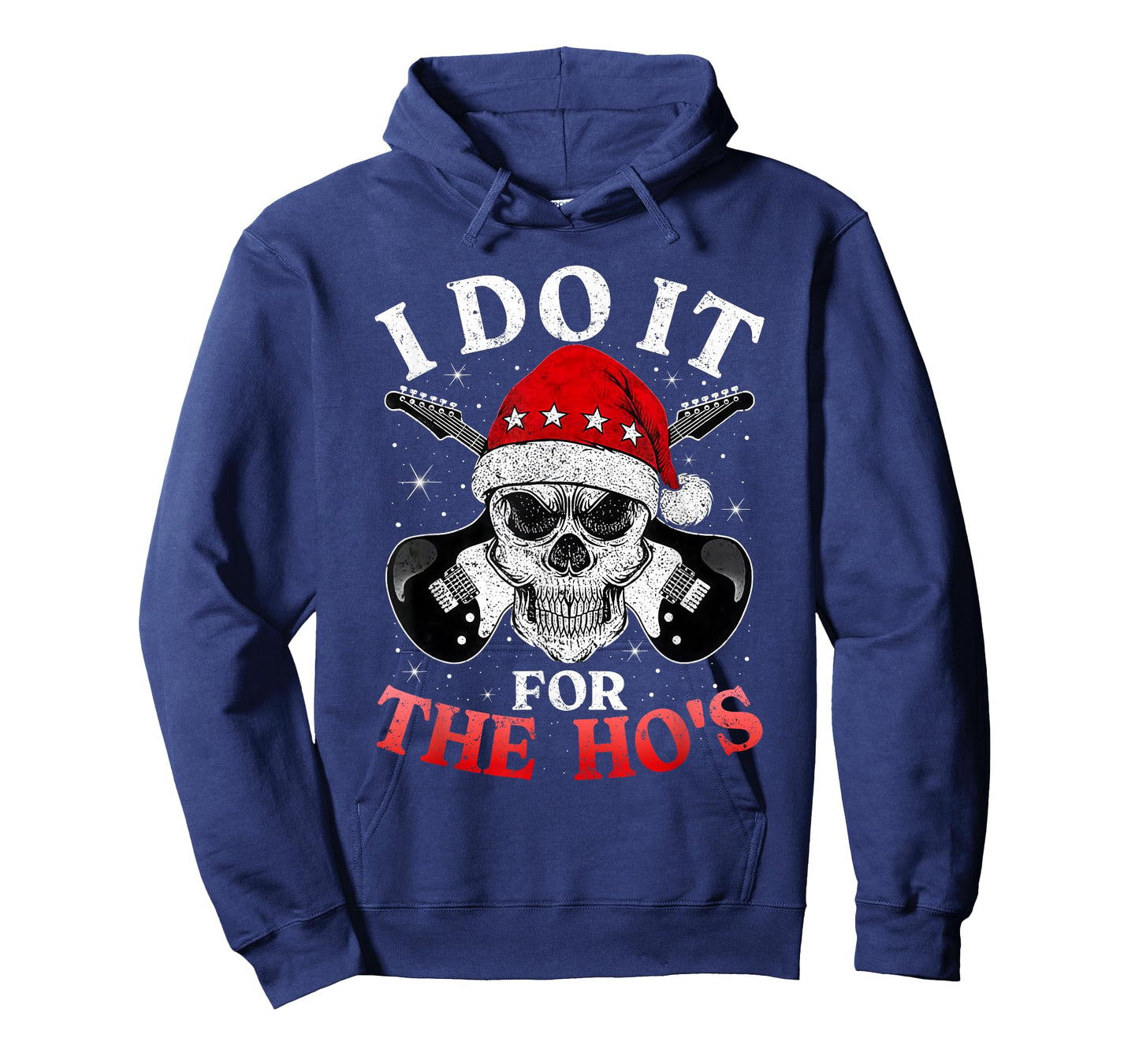 Skeleton Santa Rocker Inappropriate Funny Guitar Guitarist T-Shirt