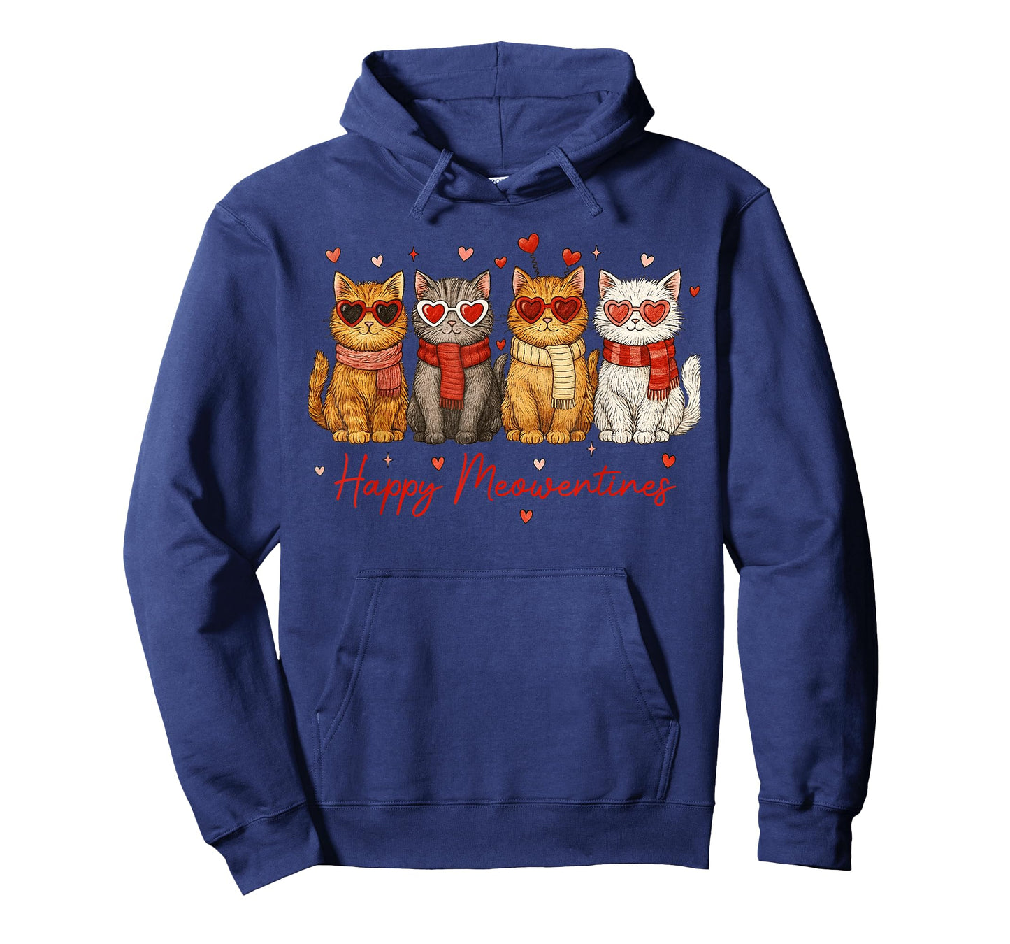 Happy Meowentines Cute Cat Valentine Funny Hearts Women Girl T-Shirt
